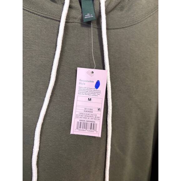 Wild Fable Olive Green Cropped Hoodie SIze Medium - Picture 4 of 6